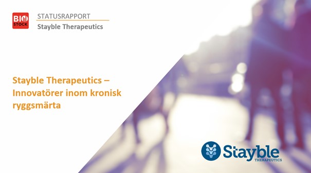 Stayble Therapeutics statusrapport 2021