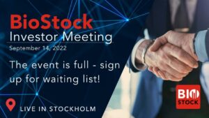 BioStock Investor Meeting 14 September 2022 sign up for waitinglist