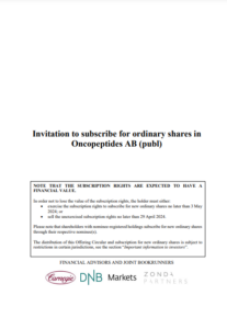 Oncopeptides prospekt